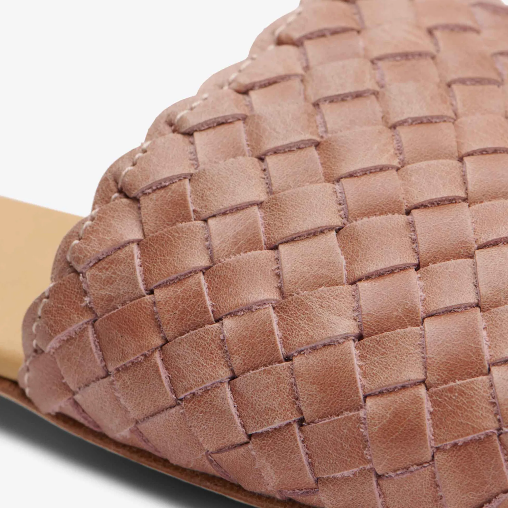 Nisolo Flats & Slip Ons-Isla Woven Slide Woven Desert Rose