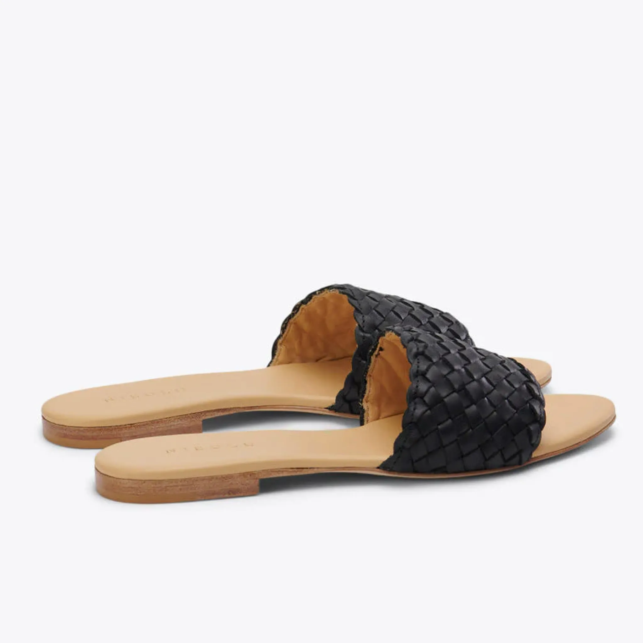 Nisolo Flats & Slip Ons-Isla Woven Slide Woven Black