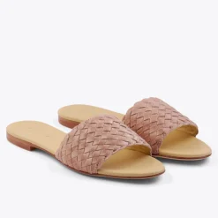 Nisolo Sandals-Isla Woven Slide Woven Desert Rose