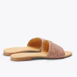 Nisolo Sandals-Isla Woven Slide Woven Desert Rose