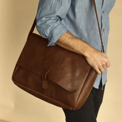 Nisolo Bags & Wallets-Loreto Messenger Bag Chestnut