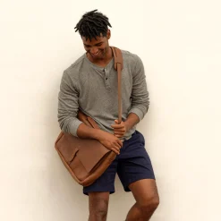 Nisolo Bags & Wallets-Loreto Messenger Bag Chestnut