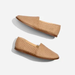 Nisolo Flats & Slip Ons-Mara Woven Slip On Woven Almond