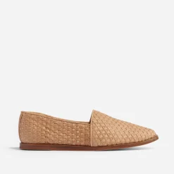 Nisolo Flats & Slip Ons-Mara Woven Slip On Woven Almond