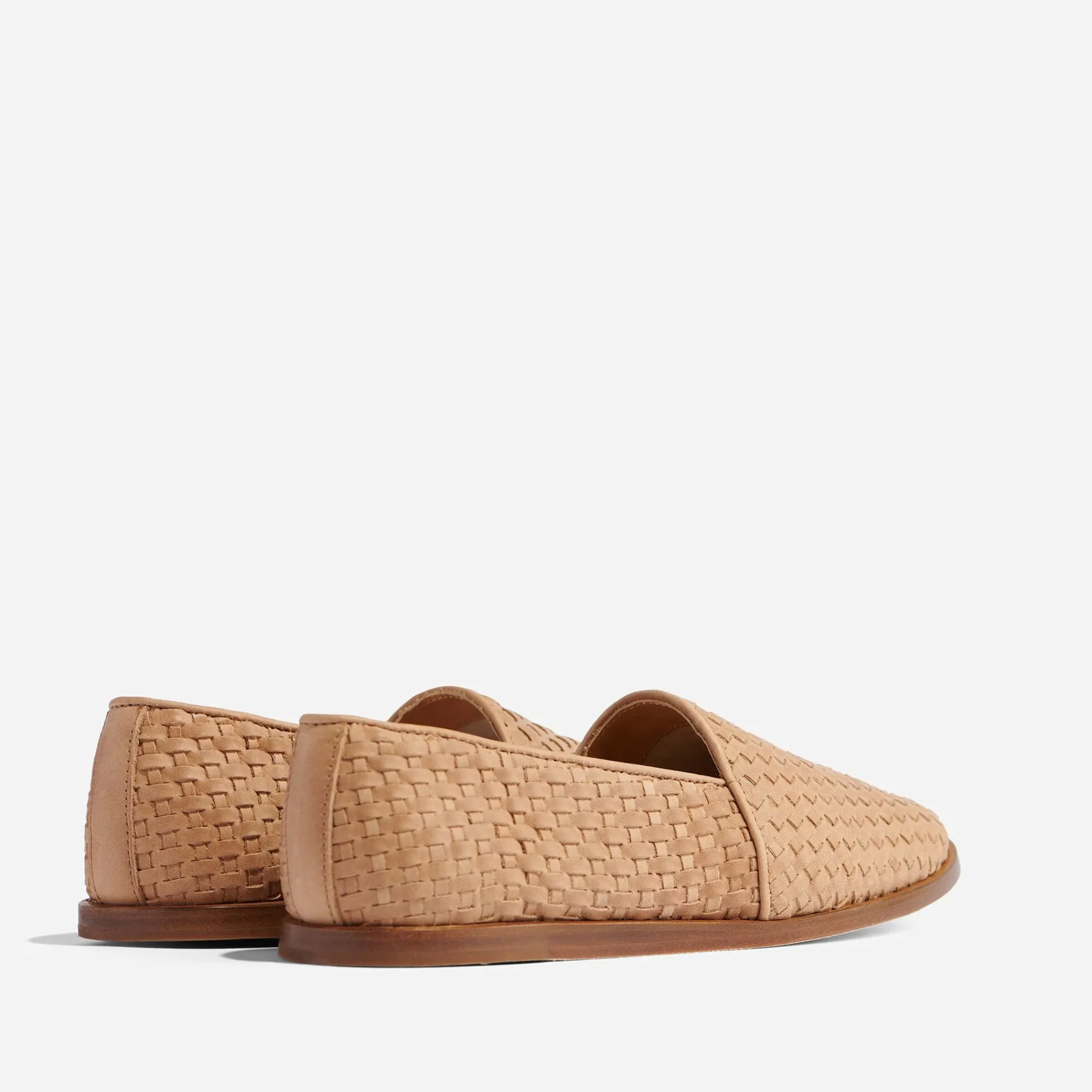 Nisolo Flats & Slip Ons-Mara Woven Slip On Woven Almond