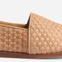 Nisolo Flats & Slip Ons-Mara Woven Slip On Woven Almond