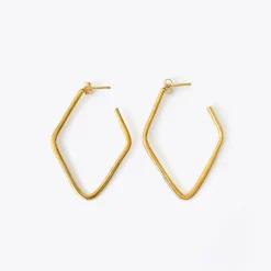 Nisolo Jewelry-Soft Diamond Hoop Earrings Brass