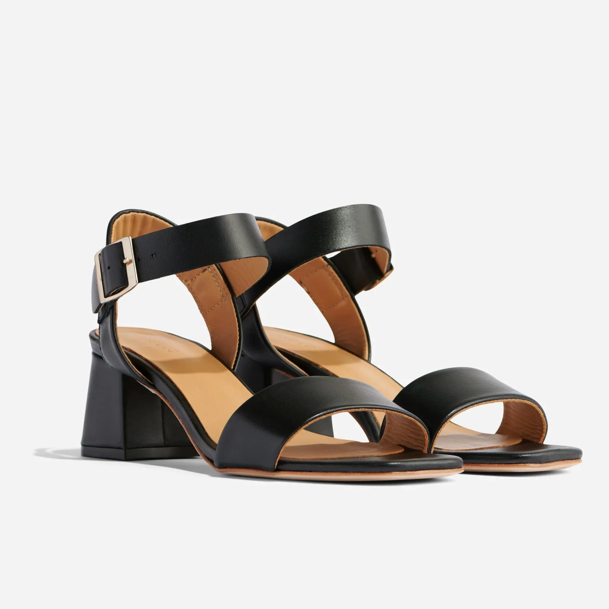 Nisolo Sandals-Stella Go-To Block Heel Sandal Black