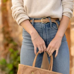 Nisolo Belts-Talia Braided Belt Almond