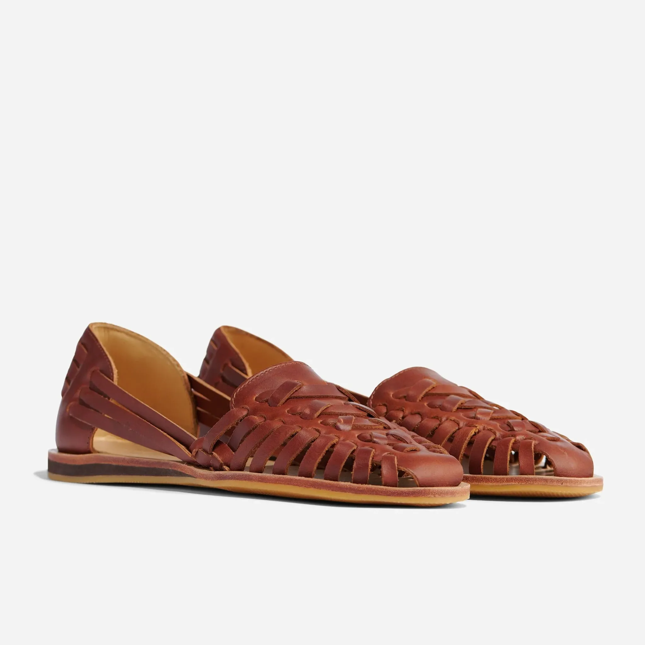 Nisolo Flats & Slip Ons-Women's Huarache Sandal Brandy