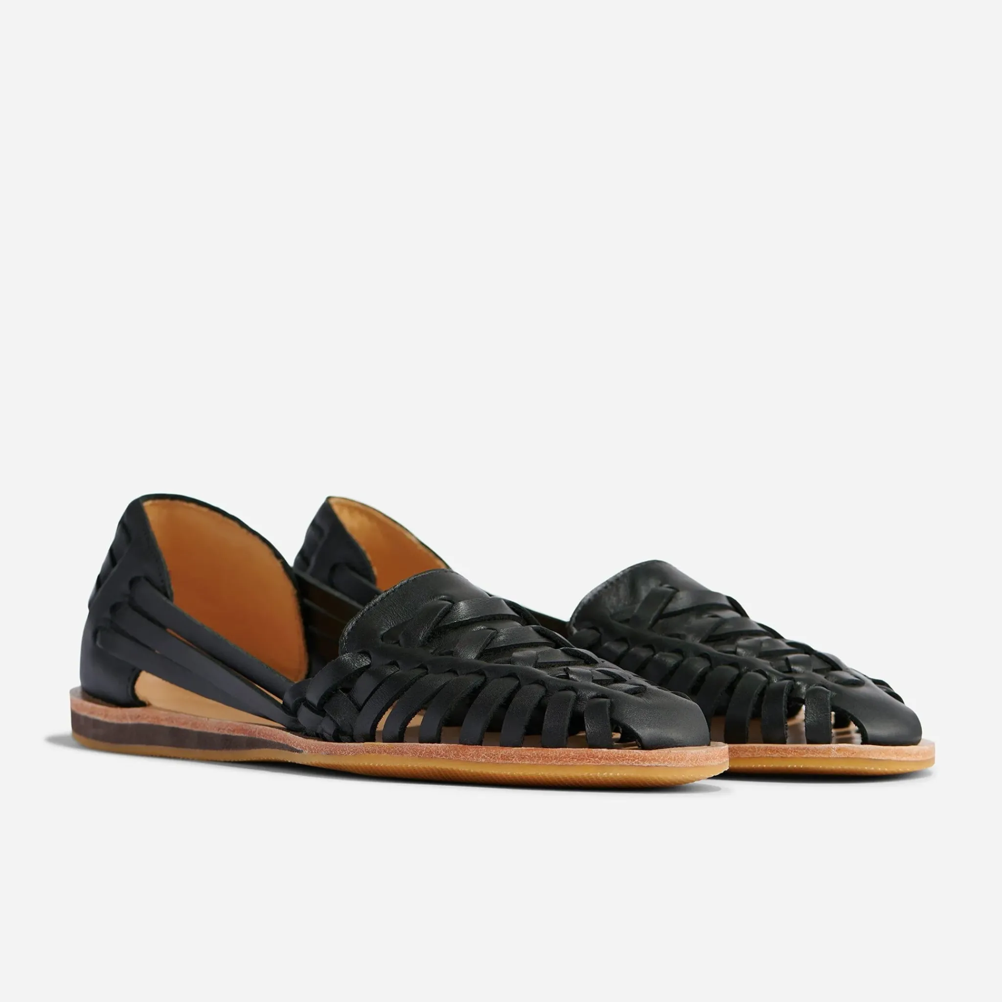 Nisolo Flats & Slip Ons-Women's Huarache Sandal Black